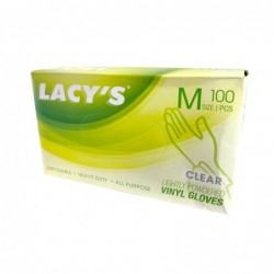 Lacy's Disposable Vinyl Gloves Medium Size