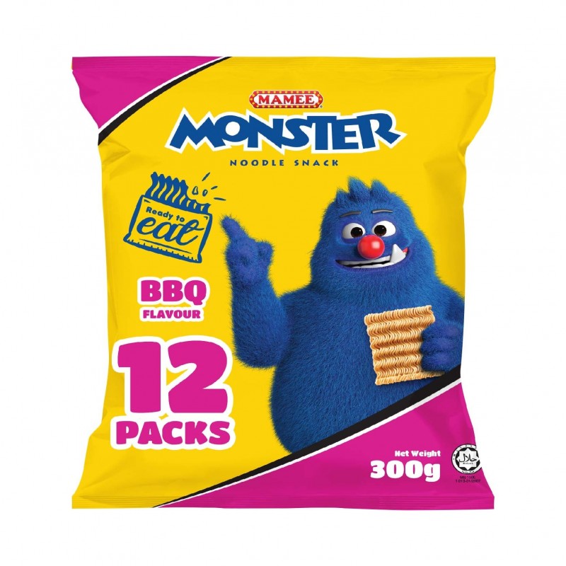 Mamee Monster Noodle Family Pack BBQ Flavour 12s