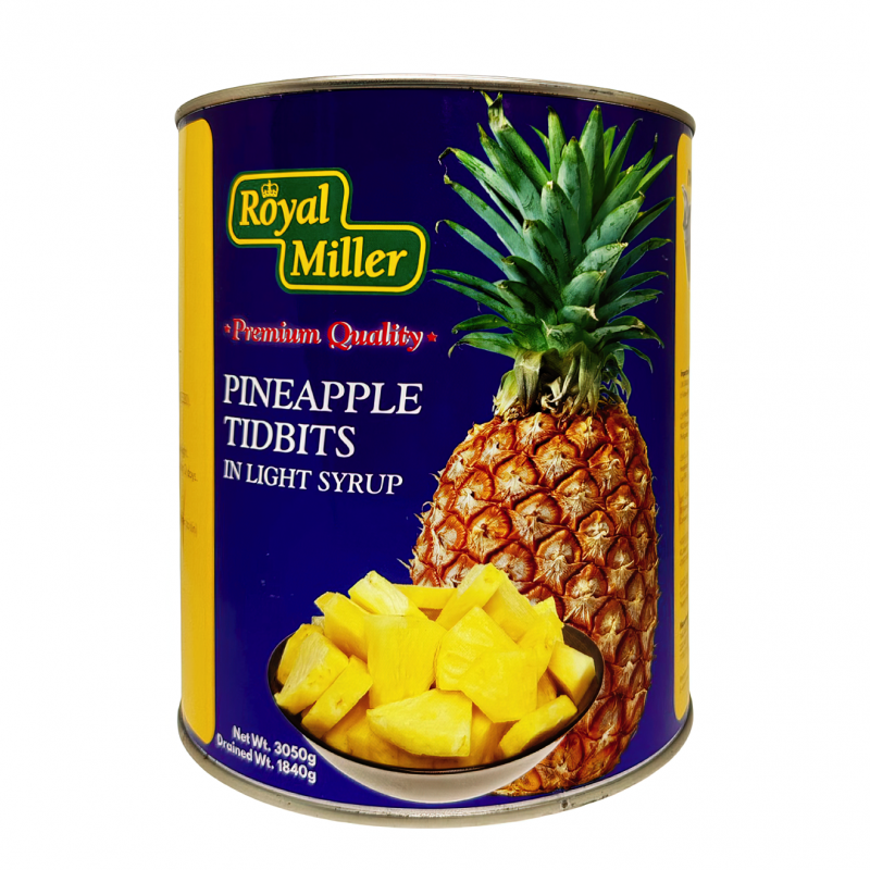 Royal Miller Pineapple Tidbits in Light Syrup 3.05kg