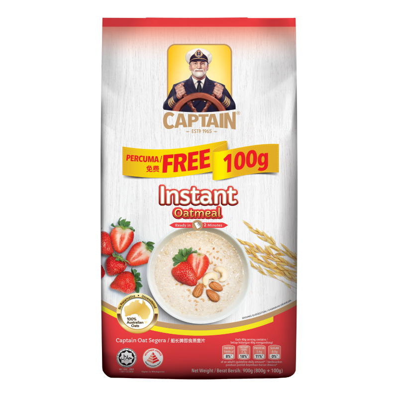 Captain Oats Instant Oatmeal 800g + Free 100g