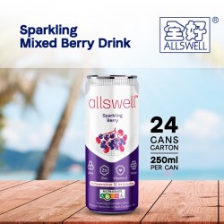Allswell Sparkling Berry Fruit Drink 250ml (24 CANS)