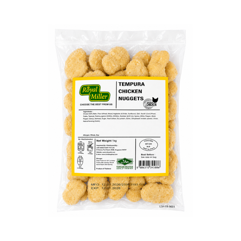 Royal Miller Frozen Tempura Chicken Nuggets 1kg