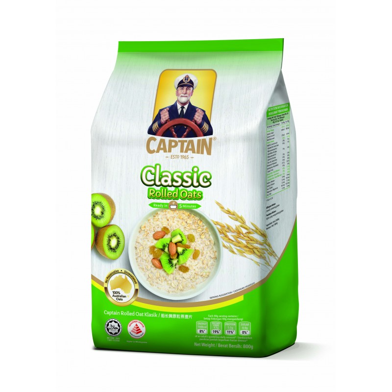 Captain Oats Classic Rolled Oats 800g