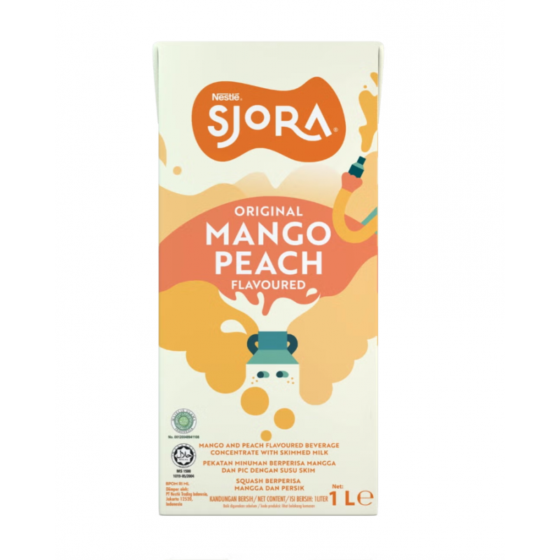 Sjora Mango Peach Concentrated Reduced Sugar 1L